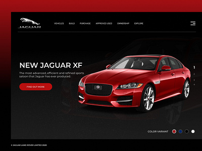 Jaguar landing page design