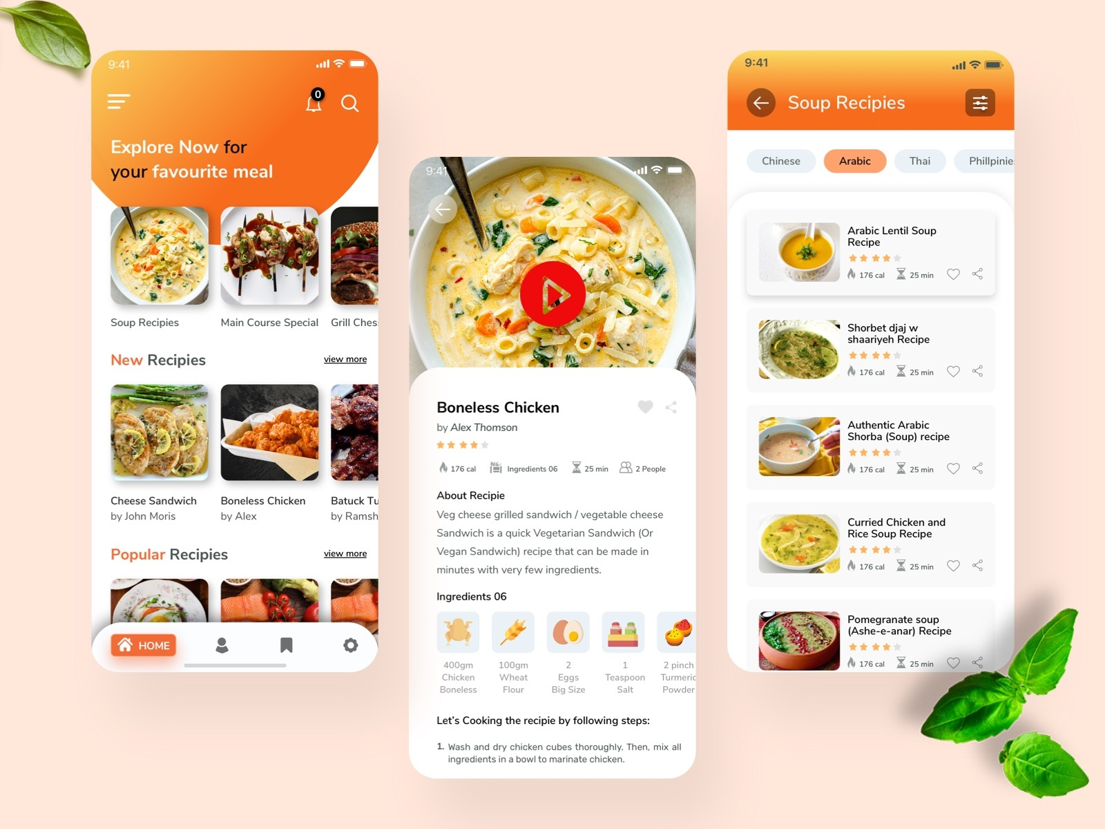 JustCook Mobile App Design by Uxibrain on Dribbble