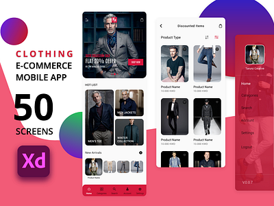 Men Fashion Mobile App Design