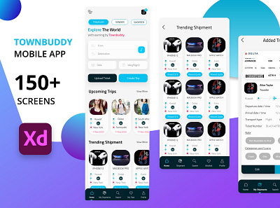 Townbuddy Mobile App Design app branding design mobile app design mobile apps ui uidesign uiux ux uxdesign