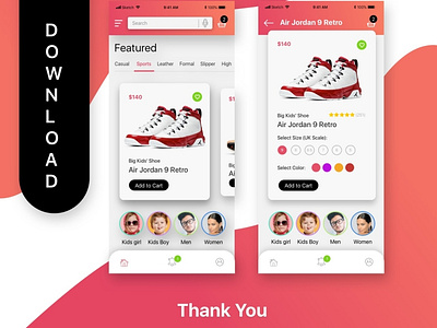 Shoe Mobile App UI Design Shot