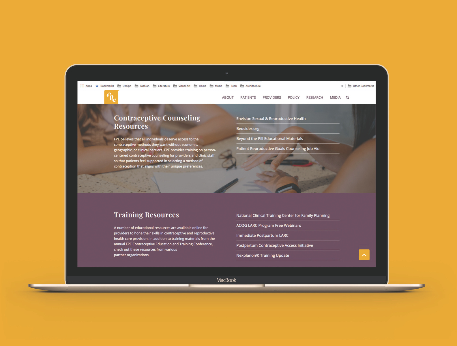 Family Planning Elevated site, Desktop Configuration by Mel