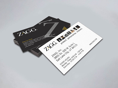 ZAGG Business Cards branding design business card design marketing collateral