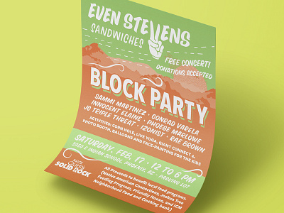 Even Stevens Sandwiches Block Party Poster concert poster event branding illustration illustration design marketing collateral poster poster design print