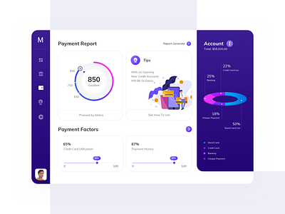 Payment Report app design flat ui ux