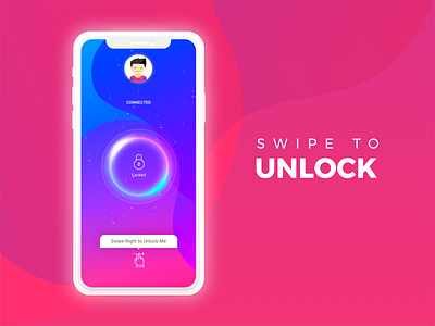 Swipe Right To Unlock Me app design flat ui ux