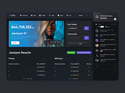 Bit Dice - Cryptocurrency Roulette crypto crypto currency crypto wallet cryptocurrency dark dark mode dark theme dark ui design game ui