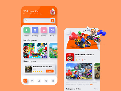 Game Store App clean design design app game game app gamestore mario mobile mobile app nintendo store ui uidesign