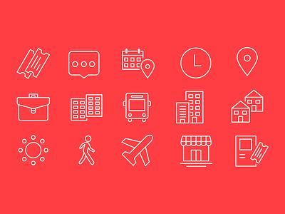 Public Transport Icons app case study icons line minimal public public transport red redesign set stbsa
