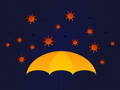 Editorial Illustration for a COVID-19 related story covid covid19 editorial illustration umbrella virus