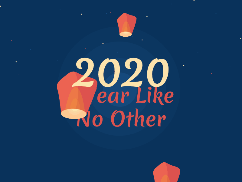 Year in Review (svg animation) 2020 aftereffects animated gif animation gif lantern sky stars svg
