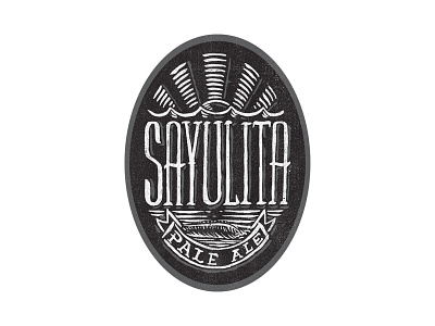 Sayulita Pale Ale Logo beach beer handcrafted logotype mexico rustic sunset