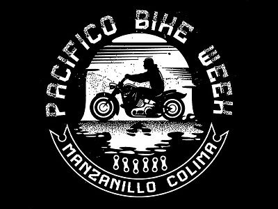 Pacifico Bike Week bike logo mexico skull sunset vintage