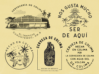 Cervecería de Colima badge beer branding design handcrafted t shirt vintage