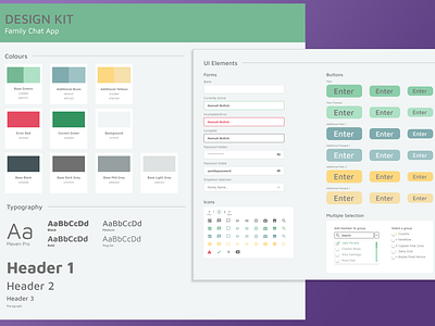 Family Chat App Design Kit - Briefbox UI Series adobe xd adobexd app app design design design sheet stylesheet ui ui ux ui kit ux