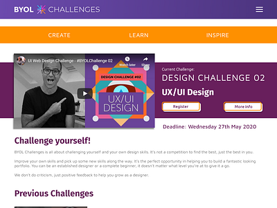 BYOB Challenges Website Redesign adobe xd adobexd design logo ui ui ux ux web design