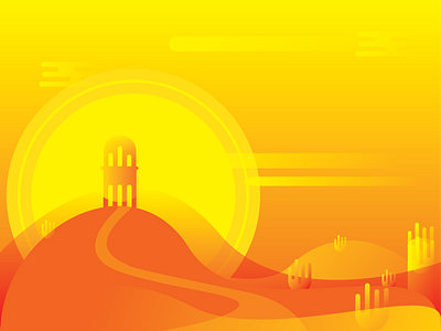 Desert Sunset branding design illustration vector
