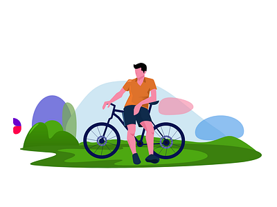 Bicycle app branding design flat illustration ui ux