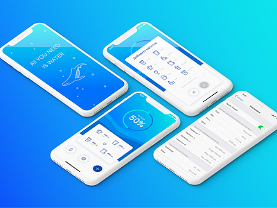 Ios App / Water balance app design icon ui ux web