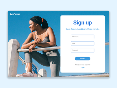 GymPlanner sign up form dailyui dailyui 001 design figma registration signup ui ux