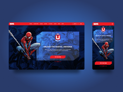 Landing Page for Marvel Unlimited