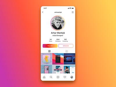 Instagram profile app dailyui design figma ios ui ux