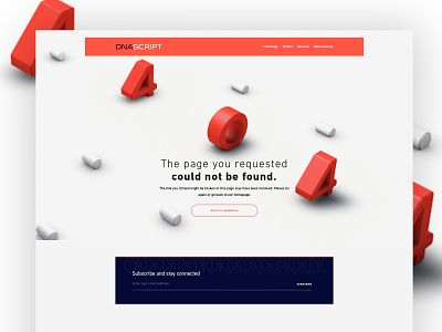 DNAScript simple 404 page 3d 404 404 error 404 error page 404 page branding design microsite ui ux web webdesign website