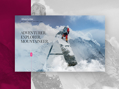 Alison Levine Website adventure clouds explore mountains redesign site snow ui ux webdesign website