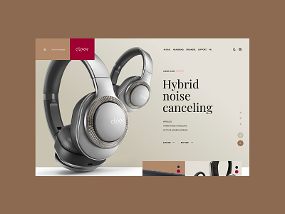 Cleer Concept . Homepage clean ecommerce headphones homepage homepage design index music products sound ui ux web webdesign