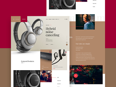 Cleer Concept . Homepage audio design desktop ecommerce headphones home homepage music products ui ux webdesign website