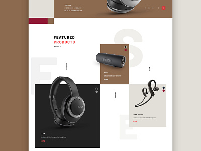 Product grid . Cleer Homepage Concept audio ecommerce headphones main main screen mainpage music products speakers ui uidesign ux web webdesign website