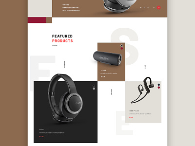 Product grid . Cleer Homepage Concept
