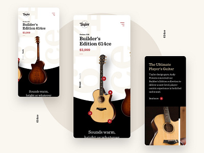 Taylor Guitars . Builder's Edition design homepage mainpage microsite mobile mobile app ui ux web webdesign website