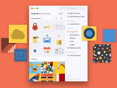 Lingo by Noun Project app collaborate mac organize share team tool ui use user experience user interface ux