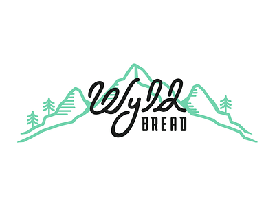 Wyld Bread Brandmark brand branding brandmark design hand drawn landscape logo mountains scene script type