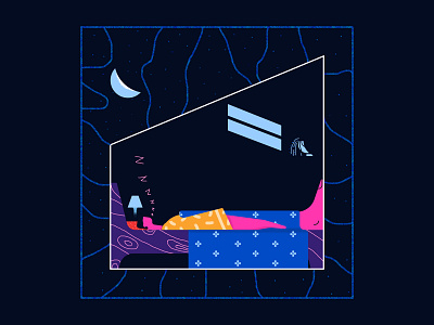 Every night in my dreams 2dillustration art artist bright colours character design character illustration dreams illustration magical night night mode photoshop art quarantine shapes sleeping space ui vector illustration