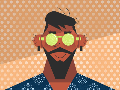 My Geometric Avatar 2d beard character character design design flat geometric illustration man pattern shapes simple sunglasses vector