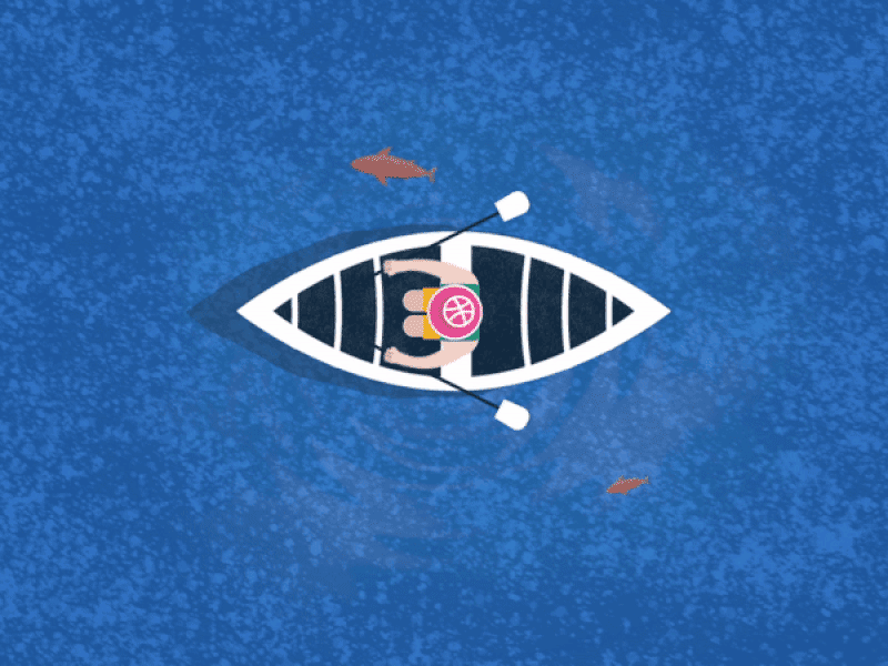 Mr. Dribbble aftereffects animation boat branding debutshot design fish flat hellodribbble icon illustration inspiration ocean pool ripple river sea vector water wave