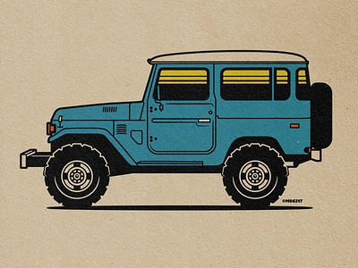 Toyota FJ40 Illustration 4x4 automobile fj40 illustration landcruiser msg317 off road offroad toyota