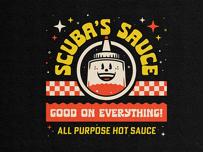 Get Saucy Wid It branding branding and identity caliente cartoon character design food graphic design hot sauce identity illustration label lockup logo msg317 oldschool retro sauce vector vintage