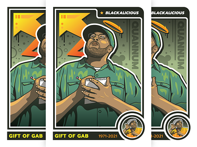 Gift Of Gab Trading Card Artwork adobe illustrator design fan art hip hop illustration msg317 music trading card tradingcard vector