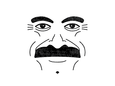 Bob face illustration mustache