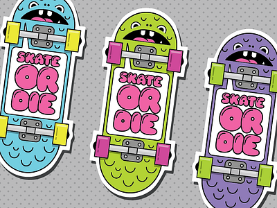 Skate Or Die skateboard stickers