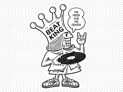 Beat King Black n White beats king music pizza record vinyl