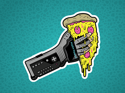Pizza Power(glove)! cheese melty nes pepperoni pizza powerglove stickermule