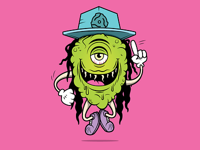 Monster Matt alien cartoon cyclops drips hat monster slime