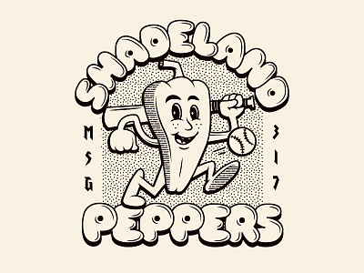Peppers Don't Die baseball cartoon illustration little league mascot msg317 pepper