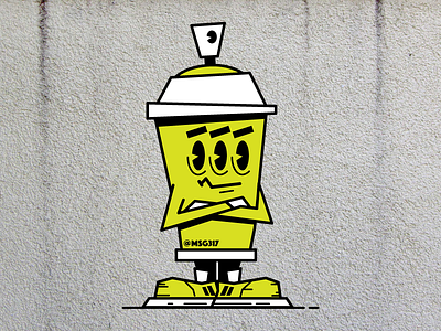 Not Impressed Spray Can aerosol can cartoon character design graffiti spray paint vector