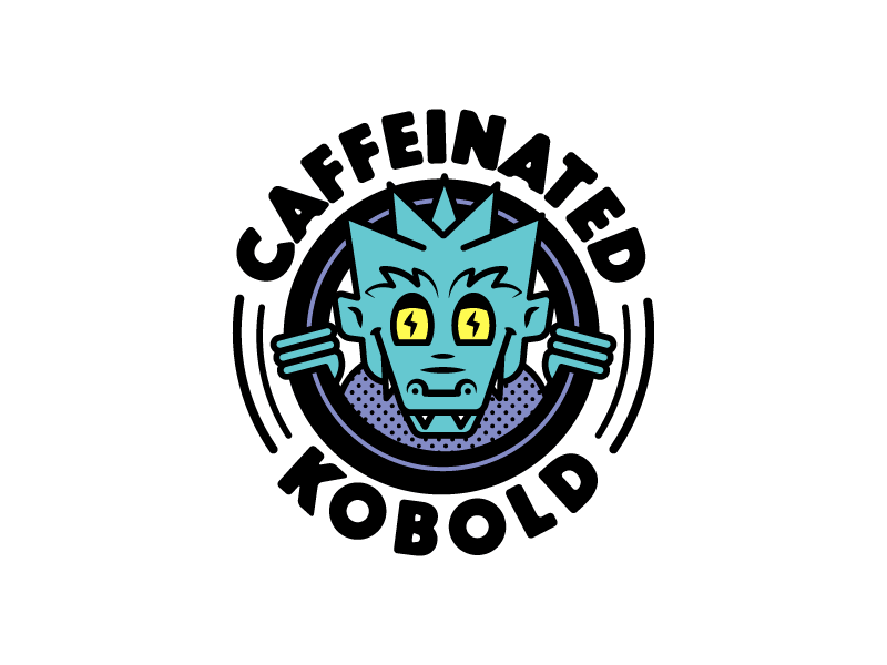 Caffeinated Kobold Branding branding caffeine character coffee kobold logo logo mark