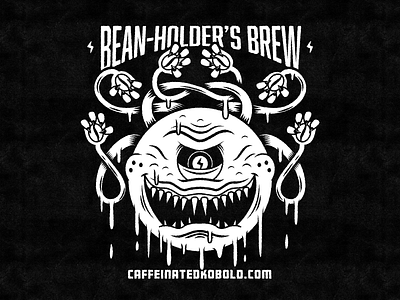 Bean-Holder's Brew Illustration beholder caffeine character coffee coffee bean dnd espresso kobold monster msg317 rpg vector